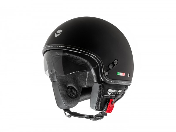 Helmet -HELMO MILANO- Demi jet, Puro Stile, rubber black - L (58cm)
