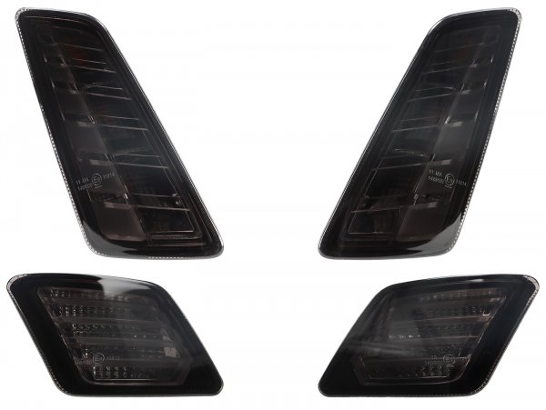 Front + rear indicator set -POWER 1- LED - Vespa GTS/GTV 125-300 Keyless - tinted