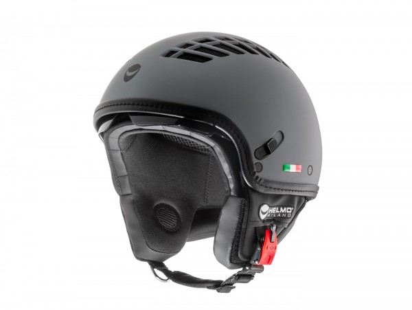 Helmet -HELMO MILANO- Demi jet, ViaColVento, rubber smoke grey - L (58cm)