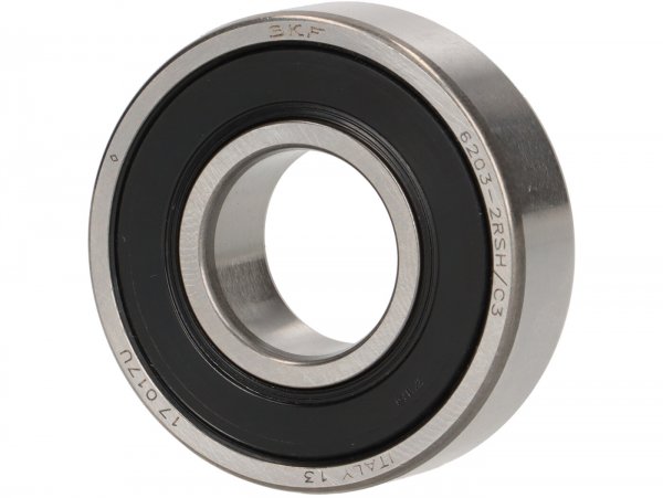 Ball bearing -6203 C3 2RS (both sides sealed)- (17x40x12mm) - used for front wheel axle/swinging arm Vespa V50, 50N, PV125, ET3, VNA, VNB, VBA, VBB, Super, GL, T4, Sprint, GT, GTR