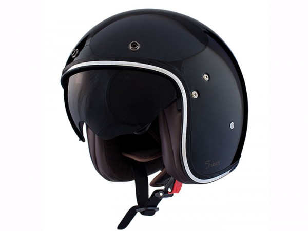 Helm -SHIRO SH235 Fiber, Jet-Helm- schwarz - XL (61-62 cm)