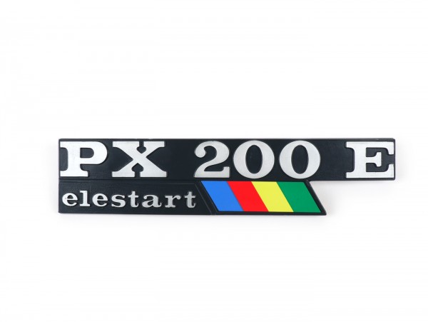 Targhetta laterale -VESPA- PX200 E Elestart Arcobaleno- Vespa PX200 (anno 1984-1997)