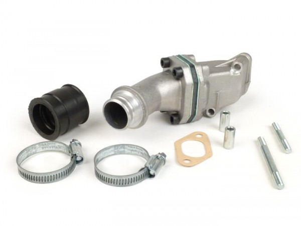 Intake manifold - for reed valve -POLINI 2-stud reed valve- Vespa V50, PV125 - CS=30mm (Polini-CP 24)