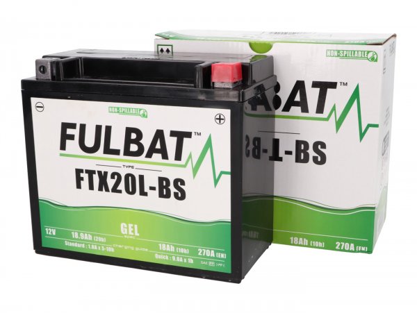 Batterie (Gel), wartungsfrei  -FULBAT FTX20L-BS, 12V, 18Ah, 175x86x154mm