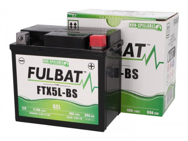 Battery (gel), maintenance-free -FULBAT FTX5L-BS, 12V 4Ah, 114x71x106mm