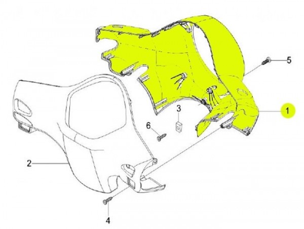 Cubre manillar -PIAGGIO- Vespa LX (ZAPC38, ZAPM44, ZAPM68)