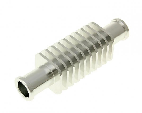 Flow cooler / mini cooler -101 OCTANE- alluminio argento (30x103mm) Raccordo per tubo flessibile da 17mm