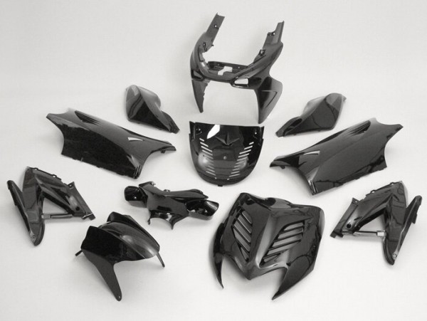 Body part kit -DMP- 11 pc. - Yamaha Aerox (YQ50/L, 2-stroke), MBK Nitro (YQ50/L, 2-stroke) - metallic black