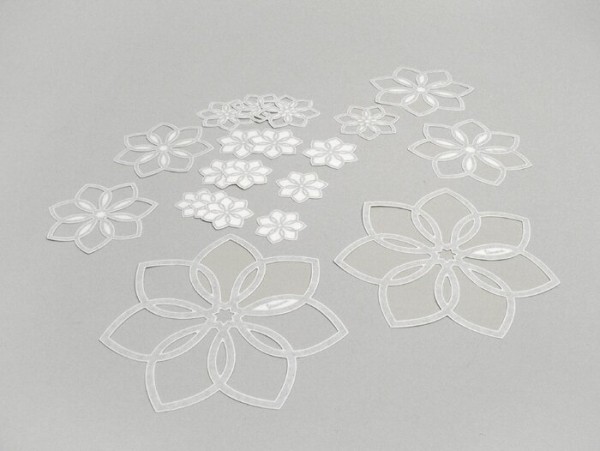 Sticker set -PIAGGIO flowers- Vespa S - silver