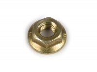 Nut with flange  -Piaggio- M6 (secure nut) - (used for central stand Vespa P-Range, PX, PE)
