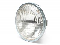 Headlight -SIEM (NOS) Ø=105/115mm- Vespa Smallframe V50 - 50N (V5A1T 122877-), 50L (V5A1T), 50R (V5A1T) - P26s 15W bulb, glass