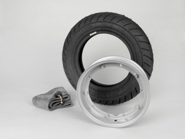 Kit neumático -VESPA MICHELIN S1- 3.50 - 10 pulgadas TL/TT 51J - llanta 2.10-10 gris