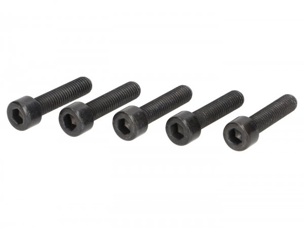 Allen screw kit (5 pcs) -DIN 912- M8 x 40 (8.8 stiffness) black coat - for wheel rim Vespa S, LX, GT, GTV, GTS 125-300, 946