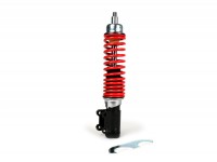 Shock absorber, front -CARBONE HI-TECH, 210mm, (-2014)- Vespa ET4, LX50, LX 125, LX150, LXV50, LXV125, S50, S125, S150 - black/red spring