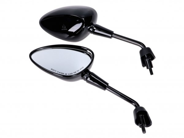 Set specchietti -101 OCTANE- M8 corti, nero lucido per Vespa GTS HPE, Sprint, Primavera
