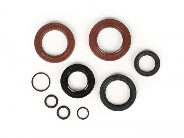 Oil seal set -JOCKEYS BOXENSTOPP- Lambretta LI 125-150 (series 2-3), LIS, SX, TV (series 2-3), GP/DL - crankshaft oil seals FKM