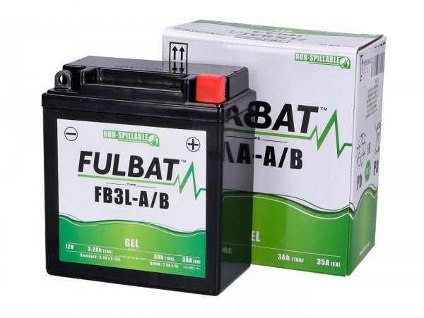 Batería (gel), sin mantenimiento  -FULBAT FB3L-A/B, 12V, 3Ah, 99x56x110mm