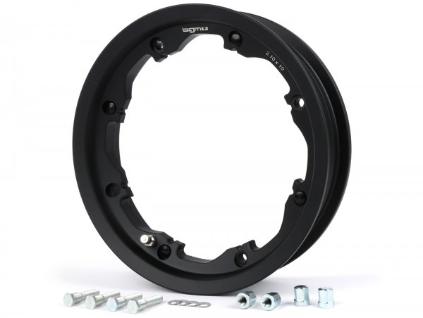 Wheel rim -BGM PRO, tubeless, 2.10-10 inch, aluminium- Lambretta LI (series 1-3), LI S, SX, TV (series 2-3) - matt black
