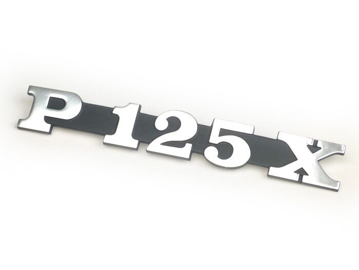 2 Pins Lochabstand 105mn Emblem/Schriftzug  PX 125 E lusso  Seitenhaube für Vespa PX 125 Lusso 