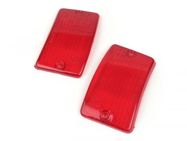 Paire cabochons clignotants -BOSATTA- Vespa PK50 XL, PK125 XL - avant - rouge