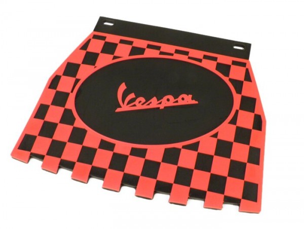 Rear mudflap -CLASSIC Vespa, checkered- black/red