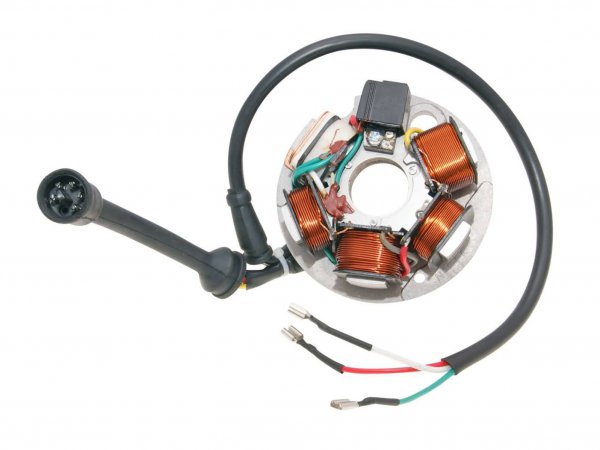 Allumage -101 OCTANE stator - Vespa PK XL - 5 bobines, 8-câble (connecteur rond à 5 broches) - pour les véhicules avec batterie