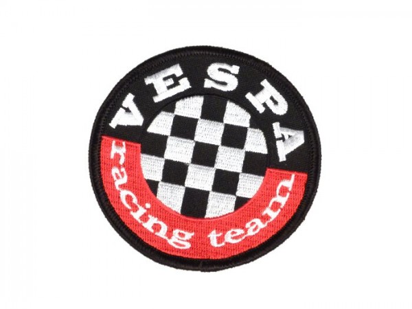 Aufnäher - Patch -VESPA racing team- schwarz/rot/weiss - Ø=76mm