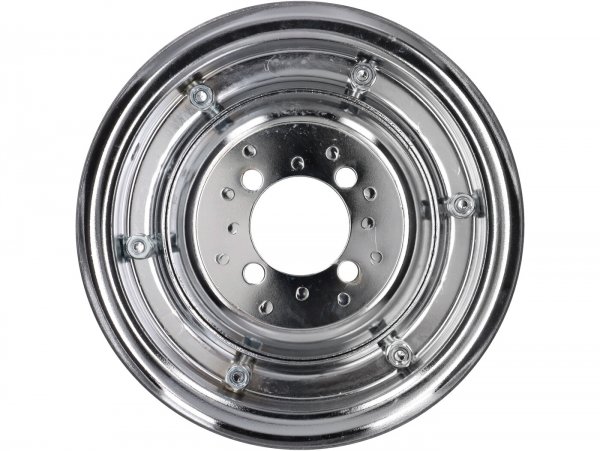 Wheel rim -OEM QUALITY 2.10-8 inch, steel - Vespa (type 4 inner holes) - Wideframe V1-15, V30-33, VU, VM, VN, VNA, VNB, VB, VBA, VBB, Hoffmann, ACMA - chrome