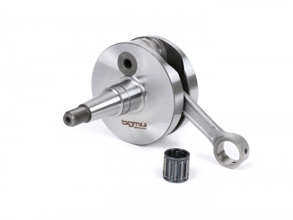 Crankshaft -BGM Pro RACING (for reed valve intake) full circle web, 51mm stroke, 105mm conrod- Vespa PK125 XL2, PK125 ETS (Ø=24mm cone)