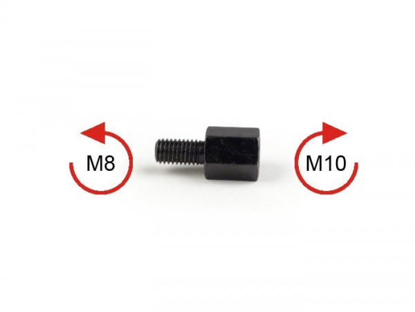 Adaptateur rétroviseur -Qualité OEM - rétroviseur avec M10 filet à droite pour le montage de M8 filetage gauche