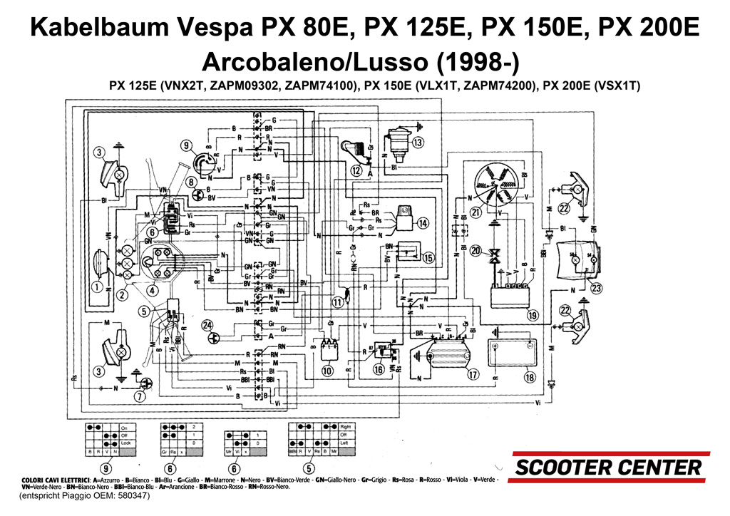 Schaltplan Vespa P80x