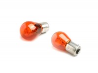 Paire ampoules -BAU15s (pointes pas en face, baïonnettes) - 12V 21W - orange