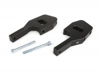 Pair of foot peg adapters for pillion rider CNC (b-stock) -SC- Vespa GT, GTL, GTS, GTV 125-300 - aluminium black anodised