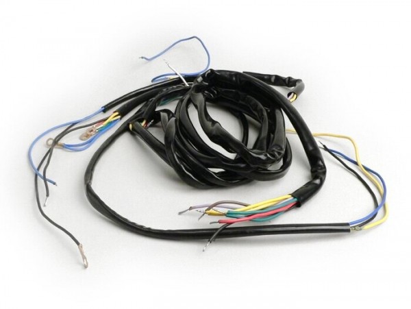 Mazo de cables -VESPA- Vespa 125 VNB6T, Super, GT125 (VNL2T), GTR125 (VNL2T), TS125 (VNL3T), Sprint150 (VLB1T), Sprint Veloce, Rally180 (VSD1T) - pulsador claxón contacto tipo NC (sin batería)