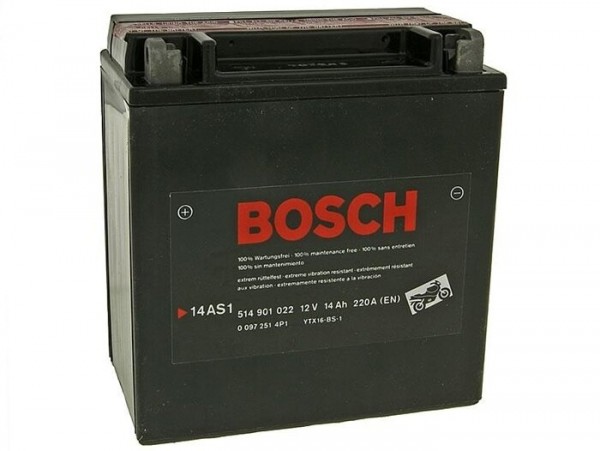 Batterie -Wartungsfrei BOSCH YTX16-BS-1- 12V 14Ah -150x87x161mm - (sans entretien)