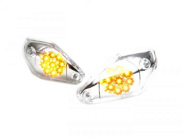 Pair of front indicators -BGM ORIGINAL LED- Yamaha Aerox (YQ50/L, 2-stroke), MBK Nitro (YQ50/L, 2-stroke) - amber