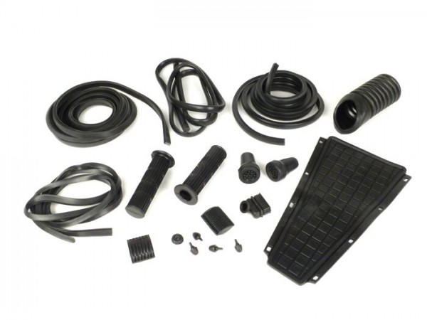 Rubber kit -MADE IN VIETNAM 19 pcs- Vespa P-range (-1984) - black