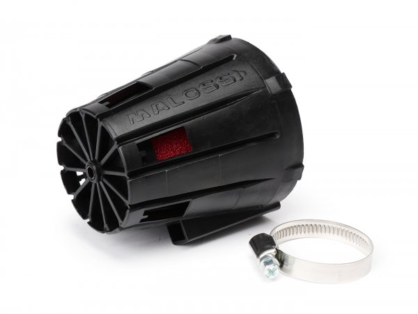 Air filter -MALOSSI E5- 0°, CS= 35mm - black, PHVA 12, Mikuni VM 19-22