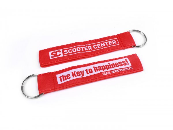 Key ring -SCOOTER CENTER- Key to happiness - red
