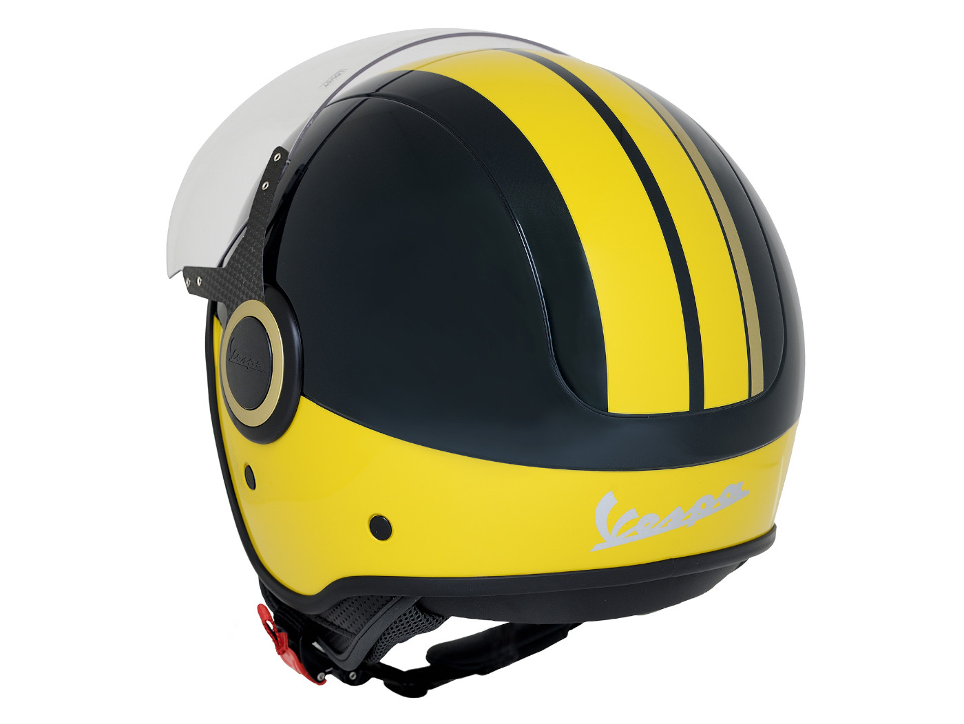 Casco -VESPA abrir casco VJ- Racing Sixties- verde amarillo - S (55-56 cm), Cascos, Cascos