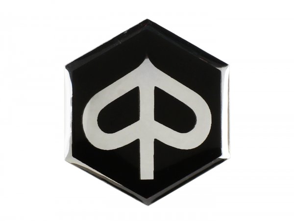 3D Sticker -CALIDAD OEM- Vespa Piaggio hexagonal - Plástico autoadhesivo - negro/negro