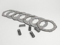 Clutch friction plate set -SURFLEX 4 friction plates- Lambretta (series 1-3) (incl. springs and steel plates)