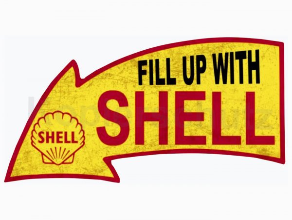 Autocollant -100 x 50mm- „Fill Up With Shell“