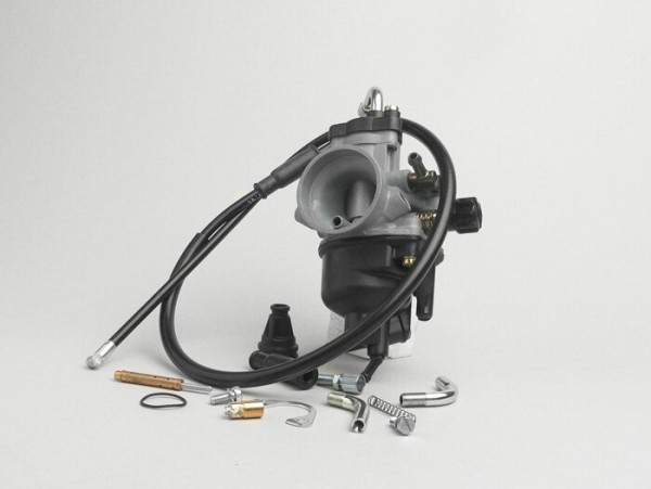Carburateur -DELLORTO 20,5mm PHVB ED- préparé starter électrique + starter kit manuel contenir (MJ=82, IJ=50, AT=212 + 260FU, NE=M6 + W22, SL=40) - CS=28mm