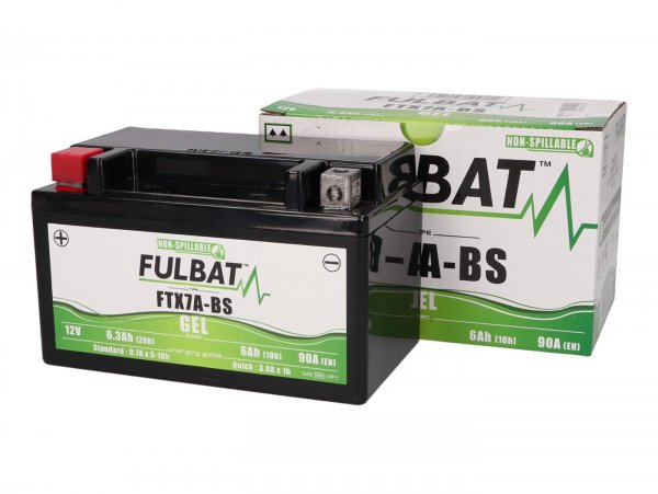 Batterie (Gel), wartungsfrei  -FULBAT FTX7A-BS, 12V 6Ah, 150x87x93mm