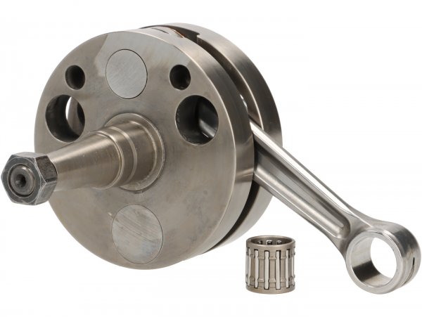 Crankshaft -KINGWELLE (reed valve, con rod Primatist)- 64mm stroke, 128mm con rod- Vespa PX - e.g. for Quattrini M232/M244