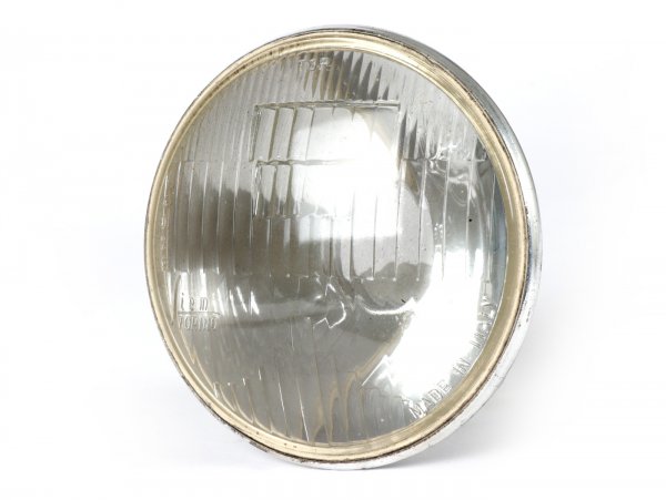 Headlight -SIEM 'Torino' (NOS) Ø=115/120mm- Vespa GS150 / GS3, GS160 / GS4 (VSB1T), VB1T, also suitable for VBB1T (71001-), VNB3-6T, GL150 (VGLB1T 37269-) - glass