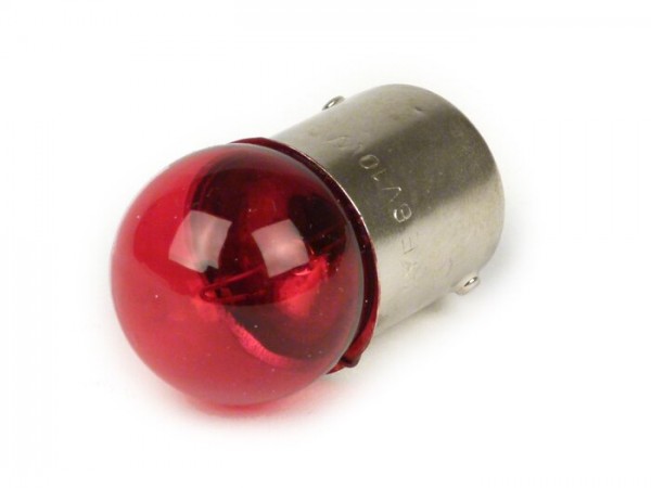 Light bulb -BA15s (pins straight) - 6V 10W - red