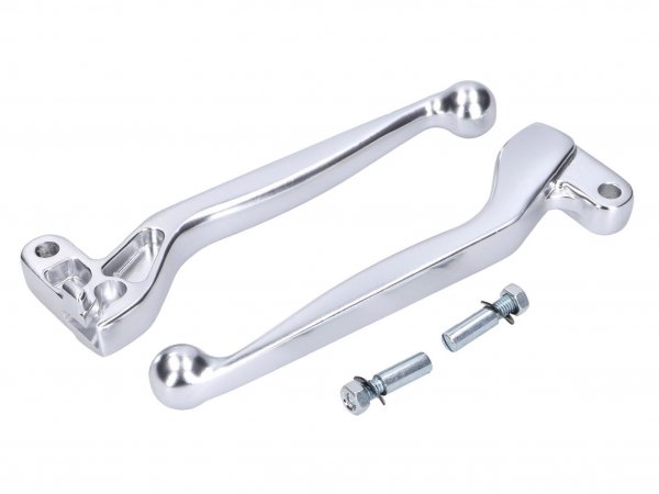 clutch and brake lever set ALU anodized, silver color -101 OCTANE- for  Simson S50, S51, S53, S70, S83, SR50, SR80