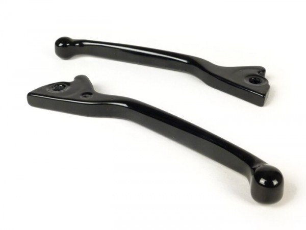 Pair of brake levers -MOTO NOSTRA- Vespa GT, GTL, GTS 125-300 - shiny black - until 2022